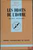 LES DROITS DE L’HOMME, coll. Que sais-je?. MOURGEON (Jacques)