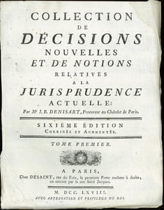 COLLECTION DE DÉCISIONS NOUVELLES ET DE NOTIONS RELATIVES À LA JURISPRUDENCE ACTUELLE, 6eéd. corrigée et augmentée