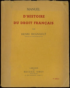 MANUEL D’HISTOIRE DU DROIT FRANÇAIS, 2èmeéd.
