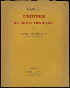 MANUEL D’HISTOIRE DU DROIT FRANÇAIS, 2èmeéd.