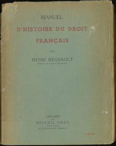 MANUEL D’HISTOIRE DU DROIT FRANÇAIS, 4èmeéd.