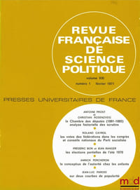 Revue française de science politique, vol. XXI, n°1, février 1971