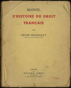 MANUEL D’HISTOIRE DU DROIT FRANÇAIS, 2èmeéd.