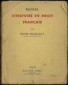 MANUEL D’HISTOIRE DU DROIT FRANÇAIS, 2èmeéd.