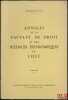 ANNALES DE LA FACULTÉ DE DROIT ET DES SCIENCES ÉCONOMIQUES DE LILLE, Année 1963. [Collectif]