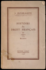 HISTOIRE DU DROIT FRANÇAIS DES ORIGINES À LA RÉVOLUTION