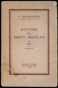 HISTOIRE DU DROIT FRANÇAIS DES ORIGINES À LA RÉVOLUTION