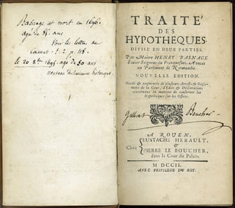 TRAITÉ DES HYPOTHÈQUES, DIVISÉS EN DEUX PARTIES, nouvelleéd. revue, corrigée et augmentée de plusieurs arrêts et réglements de la cour (…)