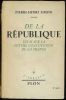 DE LA RÉPUBLIQUE - ESSAI SUR LA FUTURE CONSTITUTION DE LA FRANCE, coll. L’Abeille n°9. SIMON (Pierre-Henri)