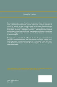 LE RENOUVELLEMENT DES SCIENCES SOCIALES ET JURIDIQUES SOUS LA IIIe RÉPUBLIQUE La Faculté de droit de Lyon. Contributions réunies par David DEROUSSIN, avec le concours du Centre Lyonnais d’Histoire du Droit et de la Pensée Politique. Actes du colloque des 4 et 5 février 2004