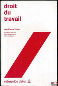 DROIT DU TRAVAIL, 8èmeéd., addendum de mise à jour au 1er juillet 1988, coll. mémentos Dalloz