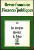 REVUE FRANÇAISE DE FINANCES PUBLIQUES, n°32, LES COMPTES SPÉCIAUX DU TRÉSOR. 