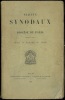 STATUTS SYNODAUX du Diocèse de Paris promulgués dans le Synode de 1902; Lettre de S. Em. le Cardinal Richard, archevêque du diocèse, adressée au ...