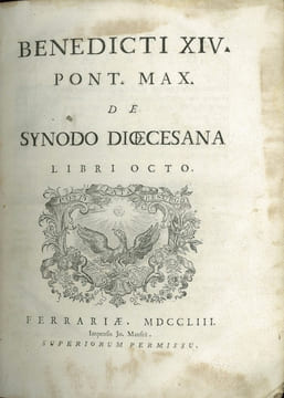 BENEDICTI XIV PONT MAX DE SYNODO DIŒCESANA Libri octo. [LAMBERTINI (Prospero)]