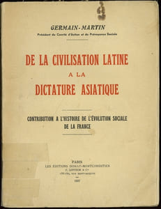 DE LA CIVILISATION LATINE À LA DICTATURE ASIATIQUE. Contribution à l’histoire de l‘évolution sociale de la France