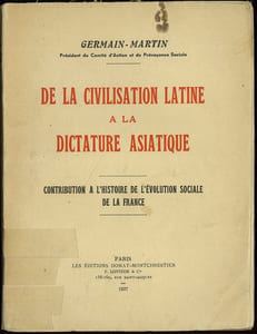 DE LA CIVILISATION LATINE À LA DICTATURE ASIATIQUE. Contribution à l’histoire de l‘évolution sociale de la France