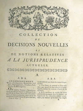 COLLECTION DE DÉCISIONS NOUVELLES ET DE NOTIONS RELATIVES À LA JURISPRUDENCE ACTUELLE, 6eéd. corrigée et augmentée, t. I: A - D, t. II: D - O et t. ...