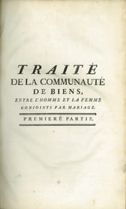 ŒUVRES DE Me DE RENUSSON, Contenant LE TRAITÉ DE LA COMMUNAUTÉ DE BIENS ENTRE L’HOMME & LA FEMME CONJOINTS PAR MARIAGE; LE TRAITÉ DU DOUAIRE; LE TRAITÉ DE LA GARDE NOBLE & BOURGEOISE; LE TRAITÉ DES PROPRES RÉELLES, RÉPUTÉS RÉELS & CONVENTIONNELS; LE TRAITÉ DE LA SUBROGATION, nouvelleéd. revue, corrigée & augmentée d’un grand nombre d’observations, les unes critiques, les autres contenant de nouvelles Décisions, & d’autres consistant en Dissertations sur les Questions de Droit les plus difficiles, par M.J. A. Serieux