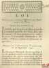 Loi RELATIVE AUX CI-DEVANT OFFICIERS DES ÉTATS-MAJORS DES PLACES. Signé Louis M. L. F. Duport. Donnée à Paris, le 16 Octobre 1791, Département de la ...