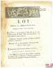 Loi RELATIVE AUX ASSIGNATS DE CINQ LIVRES. Donnée à Paris, le 28 Juin 1791, Département de la Nièvre, bull. n°10018. 