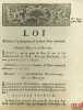 Loi RELATIVE À LA FORMATION DE LA HAUTE COUR NATIONALE. Signé Louis M. L. F. Duport. Donnée à Paris, le 15 Mai 1791, Département de la Nièvre, bull. ...