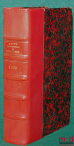 REVUE TRIMESTRIELLE DE DROIT CIVIL fondée par A. Esmein, l’année 1988