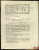 Loi RELATIVE AUX COMMISSAIRES DU ROI PRÈS LES TRIBUNAUX CRIMINELS. Donnée à Paris, le 23 Septembre 1791, Signé Louis M. L. F. Duport, Département de ...