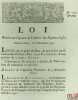 Loi, RELATIVE AUX CAPORAUX & TAMBOURS DES RÉGIMENS SUISSES. Donnée à Paris, le 10 Novembre 1790, signé: Louis, et L’Archevêque de Bordeaux, bull. ...