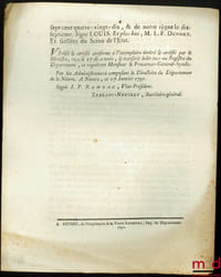 Loi, RELATIVE AU TRAITEMENT DES MILITAIRES. Donnée à Paris, le 25 Décembre 1790, signé: Louis, M.L.F. Duport