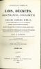COLLECTION DES LOIS, DÉCRETS, ORDONNANCES, RÉGLEMENS ET AVIS DU CONSEIL D’ÉTAT (…), t. 69 (année 1869). DUVERGIER (Jean-Baptiste)