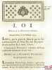 Loi RELATIVE À LA DÉCORATION MILITAIRE. Donnée à Paris, le 16 Octobre 1791, signé: Louis, M.L.F. Duport, bull. n°1356. 