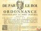 DE PAR LE ROI. ORDONNANCE CONCERNANT LE PORT D’ARMES. Du premier Juillet 1766. Charles-Juste de Beauvau. 