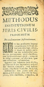 METHODUS INSTITUTIONUM JURIS CIVILIS PROOEMIUM