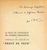LA RÈGLE DE L’UNANIMITÉ DES MEMBRES PERMANENTS DU CONSEIL DE SÉCURITÉ - “DROIT DE VETO”, prféce de Georges Scelle. BRUGIÈRE (Pierre-F.)