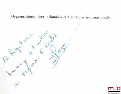 ORGANISATIONS INTERNATIONALES ET SANCTIONS INTERNATIONALES, coll. U, série Relations et institutions internationales. RUZIÉ (David)