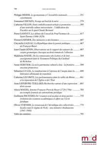 MÉLANGES EN L’HONNEUR DU PROFESSEUR NICOLE DOCKÈS   –TOME DEUXIÈME–    Contributions réunies par Louis-Augustin BARRIÈRE, Philippe DELAIGUE, David DEROUSSIN et Christian LAURANSON-ROSAZ (†), avec l’aide de Maxime BLACHON     Avec le soutien du Centre Lyonnais d’Histoire du Droit et de la Pensée Politique