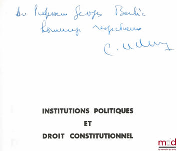 DROIT CONSTITUTIONNEL ET INSTITUTIONS POLITIQUES