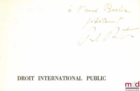DROIT INTERNATIONAL PUBLIC, coll. Thémis, série Manuels juridiques, économiques et politiques