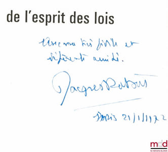 L’ESPRIT DES LOIS relu par Jacques Robert, Ce que ce texte a d’essentiel pour la politique d’aujourd’hui, coll. Pour la politique n°3