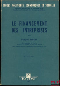 LE FINANCEMENT DES ENTREPRISES, 2e éd., coll. Études, économique et sociales, t. 16