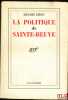 LA POLITIQUE DE SAINTE-BEUVE. LEROY (Maxime)