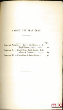 LE MYSTICISME SOCIAL DE SAINT-SIMON, coll. Études romantiques. [Saint-Simon], BRUNET (Georges)