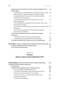 WEIMAR : UNE CONSTITUTION MONDIALE ? Contexte et réception de la Constitution de 1919 Sous la direction de Thomas KLEINLEIN, Traduit en français par Guy Monard et Clothilde Melin, Préface de Aurore GAILLET