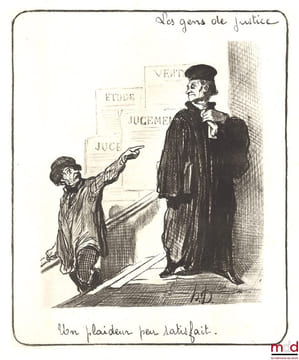 UN PLAIDEUR PEU SATISFAIT, Série Les gens de justice, eau forte monochrome sur papier. DAUMIER (Honoré)