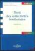 DROIT DES COLLECTIVITÉS TERRITORIALES, coll. Précis, Droit public Science politique. FAURE (Bertrand)