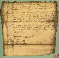 SOME STIRRING RELICS OF ENGLISH HISTORY: - Lady Jane Grey announces her accession to the Throne of England (1553) - Sir Philip Sidney’s last letter (1586) - Signature of Guy Fawkes under torture (1605) - Charles I informs his sister of the birth of a son and heir (1630) - Cromwell’s report on the battle of Nasby (1645) - A prophecy by John Churchill, Ist Duke of Malborough (1709) - Nelson’s unfinished letter (1805) - The Duke of Wellington informs a french genral of the victory of Waterloo (1815) - Naoleon’s appeal to England (1815)