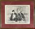« APRÈS L’AUDIENCE », LES GENS DE JUSTICE, Lithographie en noir signée et publiée initialement dans Le Charivari. DAUMIER (Honoré)