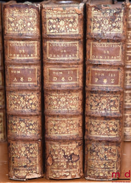 COLLECTION DE DÉCISIONS NOUVELLES ET DE NOTIONS RELATIVES À LA JURISPRUDENCE ACTUELLE, 6eéd. corrigée et augmentée. DENISART (Jean-Baptiste)