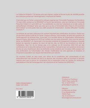 Les Cahiers du GRIDAUH, Numéro 34/2025 : AMÉNAGEMENT, URBANISME, SÉCURITÉ ET CHANGEMENT CLIMATIQUE. Ouvrage coordonné par Norbert Foulquier et ...