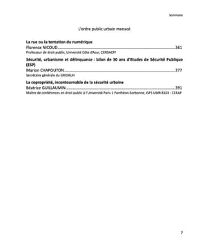 Les Cahiers du GRIDAUH, Numéro 34/2025 : AMÉNAGEMENT, URBANISME, SÉCURITÉ ET CHANGEMENT CLIMATIQUE. Ouvrage coordonné par Norbert Foulquier et ...